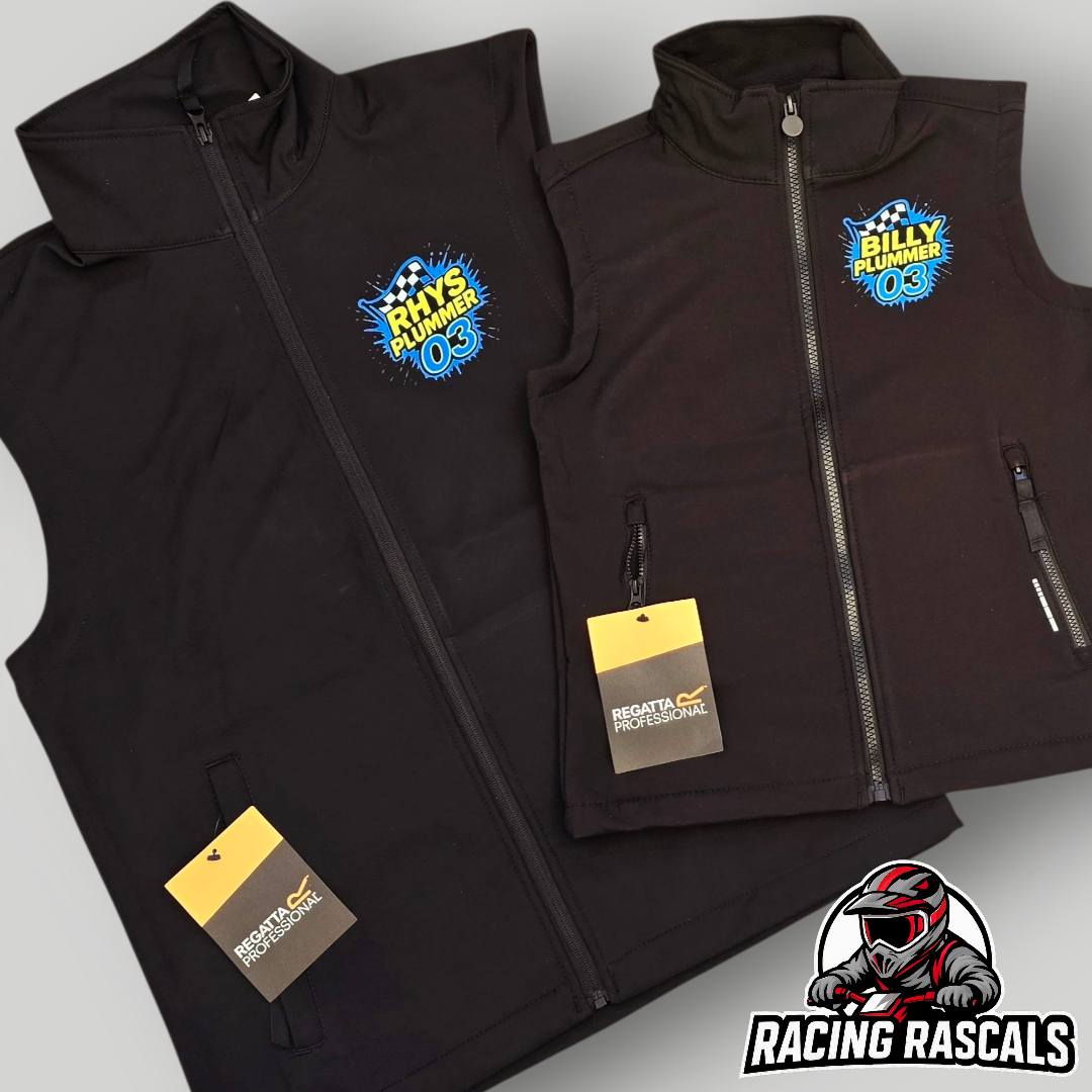 Custom Kids Softshell Gilet – Personalised Motorsport Wear