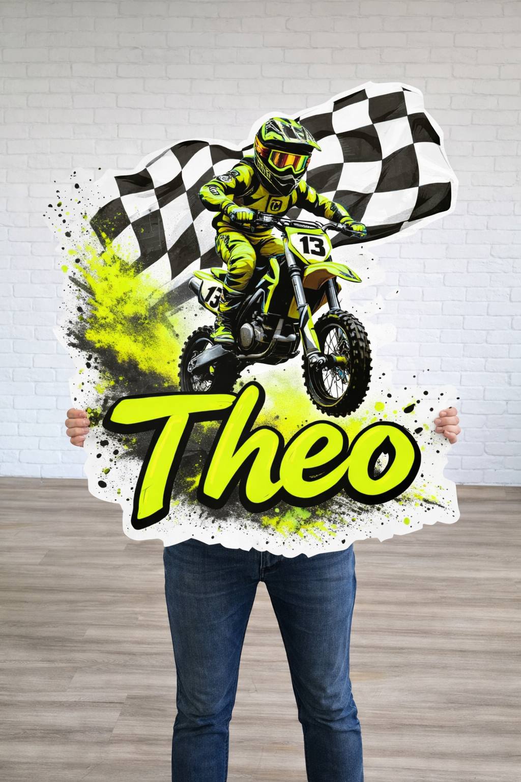 Custom Racing Rascal Foam Board Rider Cut-Out – Personalised Name & Number