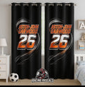 Custom Racing Bedroom Curtains – Personalised Name & Number
