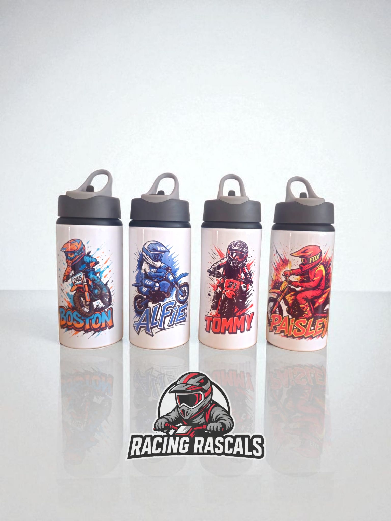 Custom Kids Racing Water Bottle – Personalised Motorsport Design