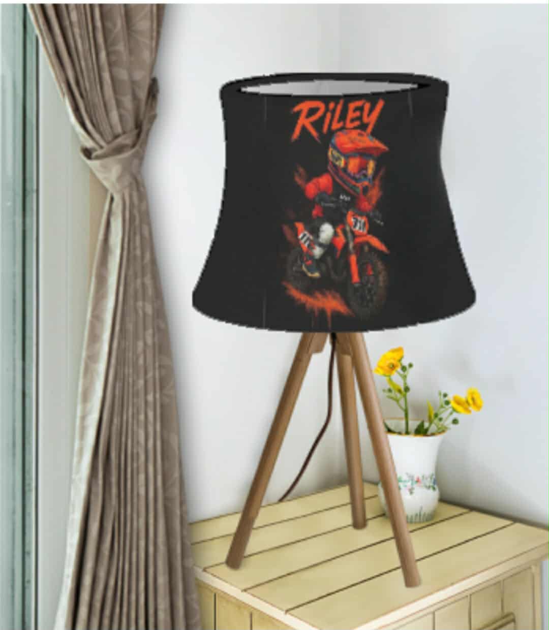 Custom Kids Racing Lamp Shade – Personalised Motorsport Bedroom Light