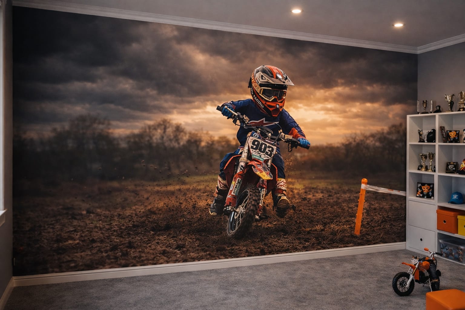 Custom Kids Racing Wall Mural Bespoke Motorsport Bedroom Wallpaper