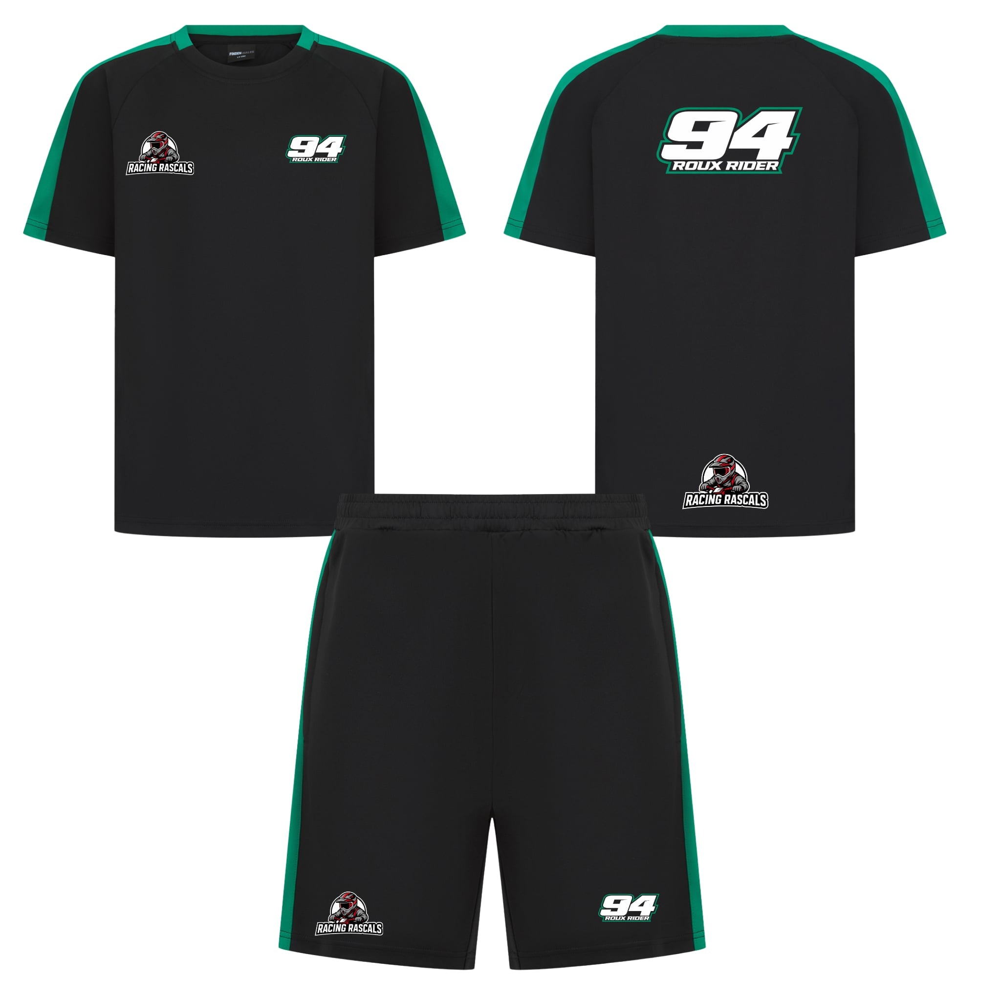 Custom Kids Racing T-Shirt & Shorts Set.