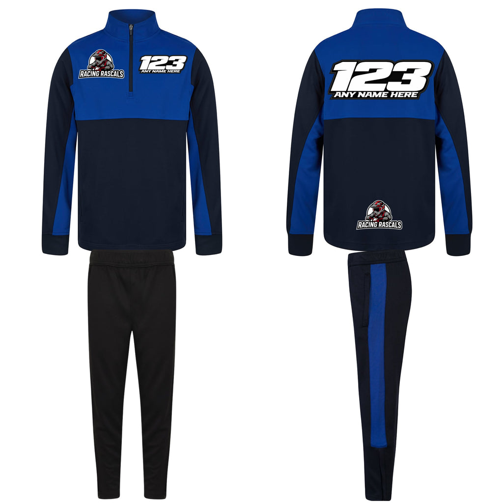 Custom Adults Sports Tracksuit – Personalised Motorsport Quarter Zip & Joggers.
