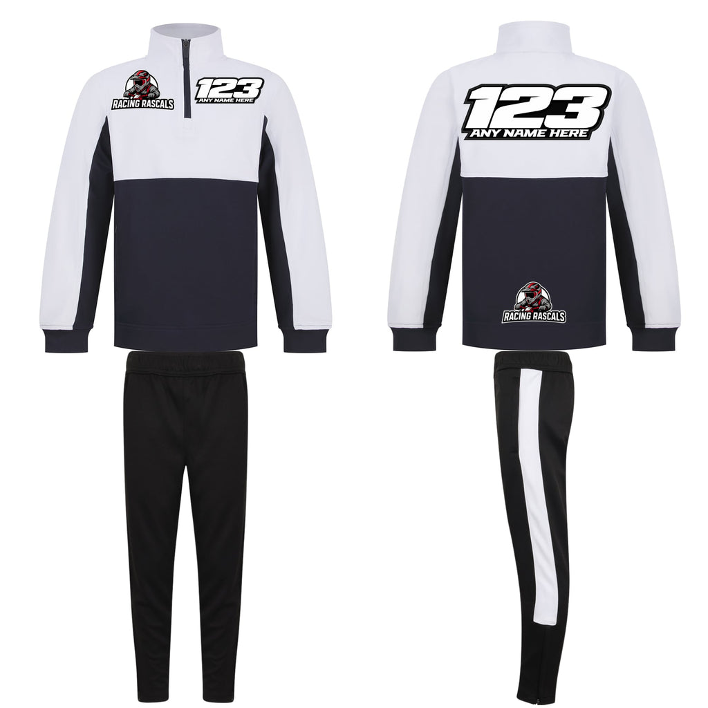Custom Adults Sports Tracksuit – Personalised Motorsport Quarter Zip & Joggers.