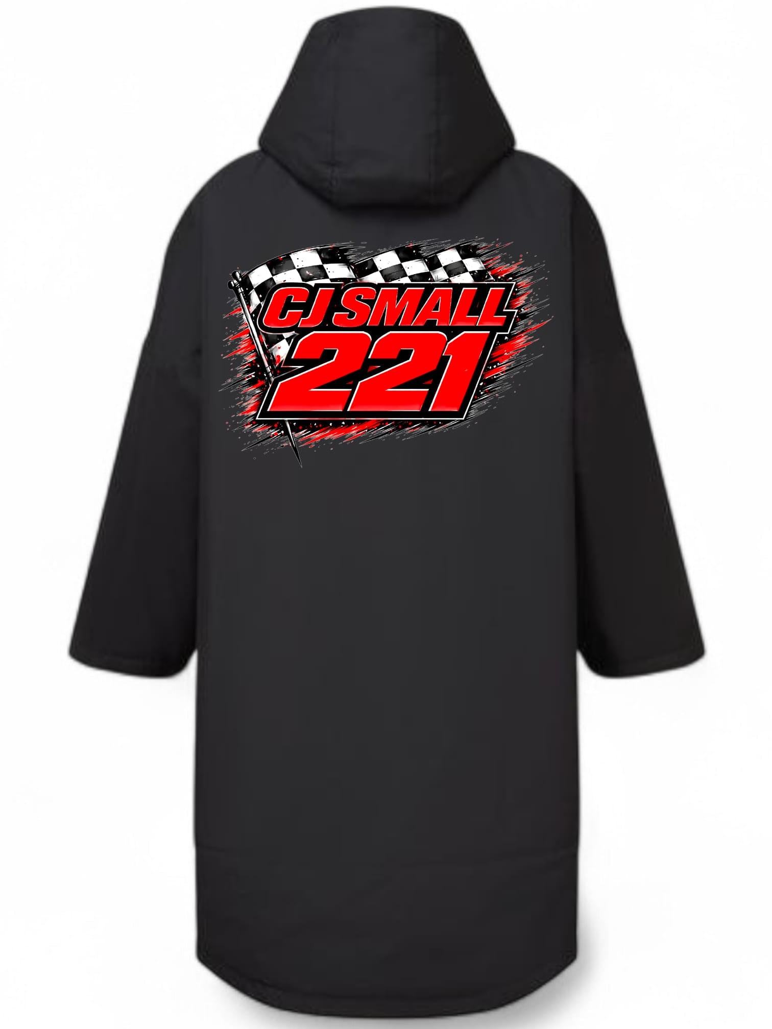 Personalised Kids Waterproof Changing Robe – Custom Racing Design