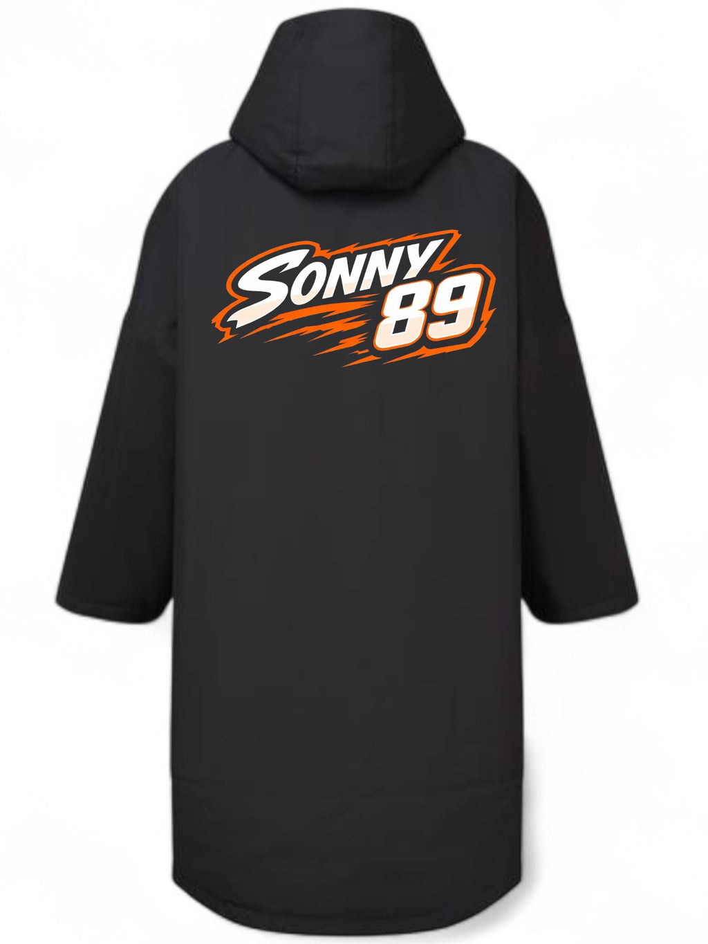 Personalised Kids Waterproof Changing Robe – Custom Racing Design.