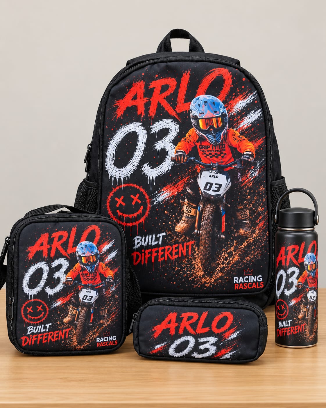 Back to School Bundle – Personalised Kids Motorsport School Set